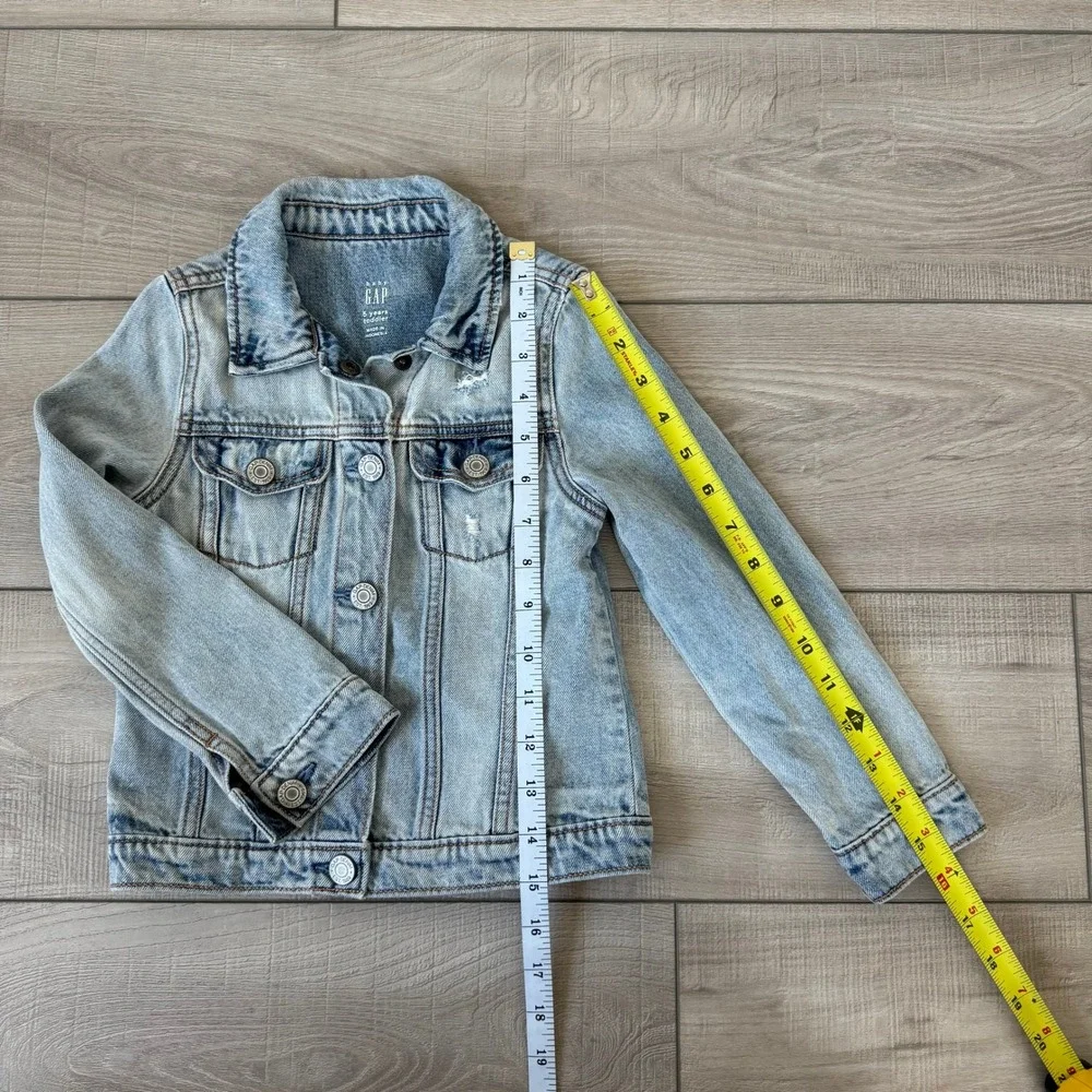 Baby Gap Denim Jacket Toddler 5 Years Light Wash Distressed Trucker